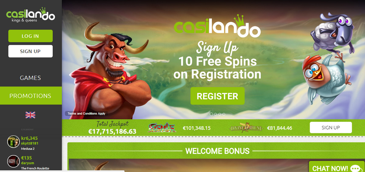 casilando casino 50 free spins